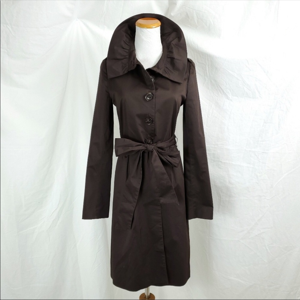 Elizabeth McKay Size 0 Belted Jacket Dress Brown